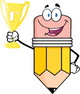 jpg_5935_Royalty_Free_Clip_Art_Happy_Pencil_Cartoon_Character_Holding_Golden_Trophy_Cup